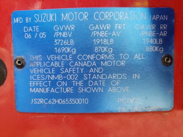 Photo 10 from auction – 2006 SUZUKI AERIO with VIN JS2RC62H065350010