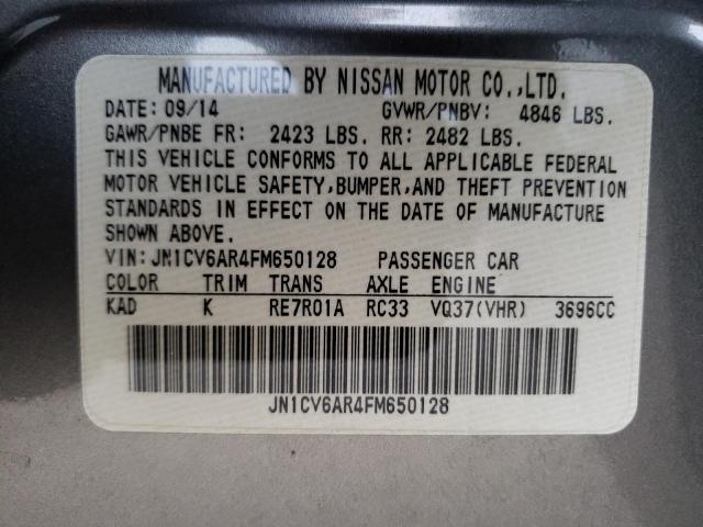 Photo 10 from auction – 2015 INFINITI Q40 with VIN JN1CV6AR4FM650128