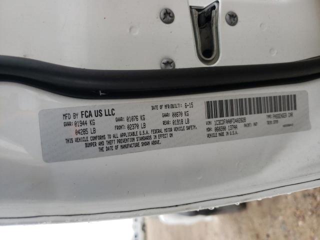Photo 10 from auction – 2015 DODGE DART SE with VIN 1C3CDFAA0FD402828