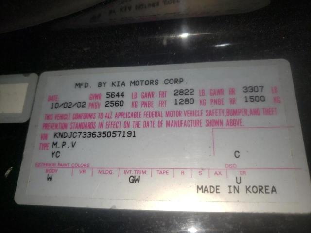 Photo 10 from auction – 2003 KIA SORENTO EX with VIN KNDJC733635057191