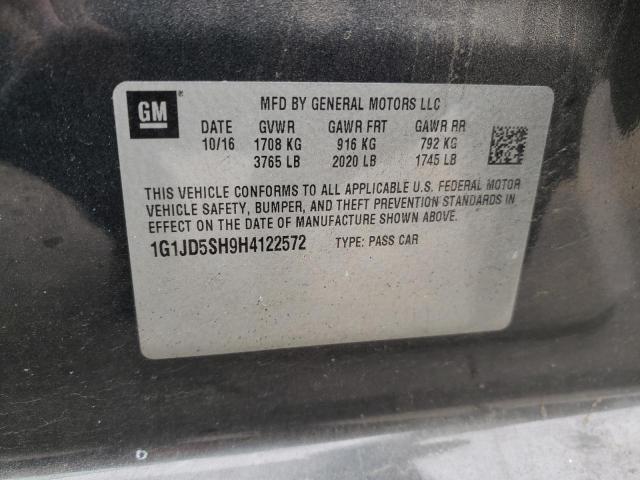 Photo 10 from auction – 2017 CHEVROLET SONIC LT with VIN 1G1JD5SH9H4122572