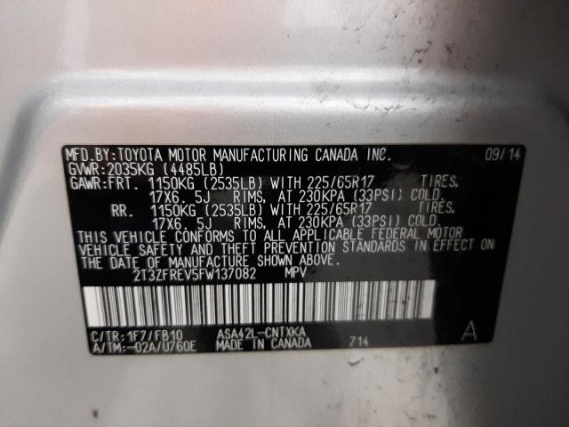 Photo 10 from auction – 2015 TOYOTA RAV4 LE with VIN 2T3ZFREV5FW137082