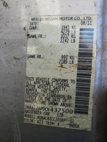 Photo 10 from auction – 2012 NISSAN ALTIMA BAS with VIN 1N4AL2AP0CN437500