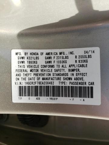 Photo 10 from auction – 2014 HONDA ACCORD EX with VIN 1HGCR2F76EA206462