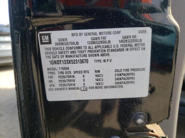 Photo 10 from auction – 2005 CHEVROLET TRAILBLAZE with VIN 1GNDT13SX52313670