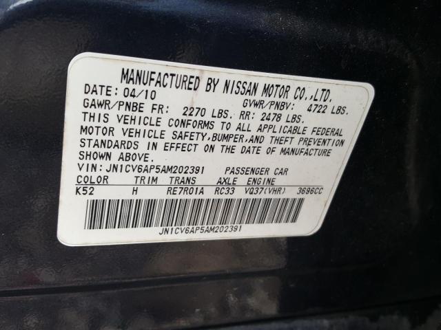 Photo 10 from auction – 2010 INFINITI G37 BASE with VIN JN1CV6AP5AM202391