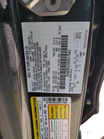 Photo 10 from auction – 2015 FORD FUSION SE with VIN 3FA6P0LU5FR217062