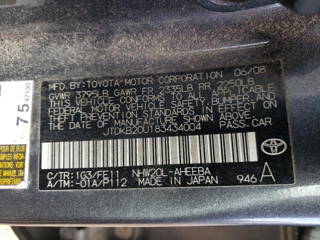 Photo 10 from auction – 2008 TOYOTA PRIUS with VIN JTDKB20U183434004
