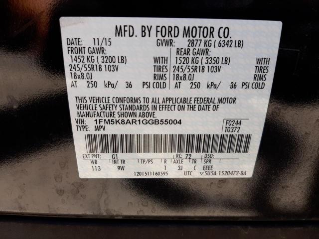 Photo 10 from auction – 2016 FORD EXPLORER P with VIN 1FM5K8AR1GGB55004