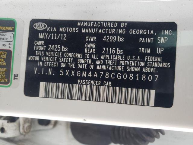 Photo 10 from auction – 2012 KIA OPTIMA LX with VIN 5XXGM4A78CG081807
