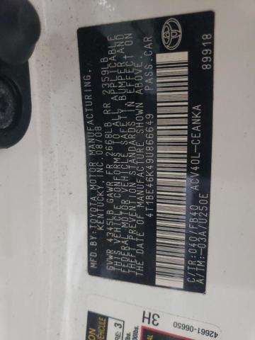 Photo 10 from auction – 2009 TOYOTA CAMRY BASE with VIN 4T1BE46K49U866649
