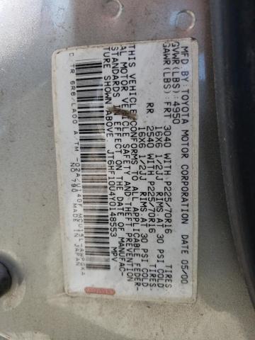 LEXUS RX 300 2000 with VIN JT6HF10U4Y0148553 - Photo from auction