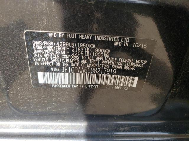 Photo 10 from auction – 2016 SUBARU IMPREZA with VIN JF1GPAA65G8217919
