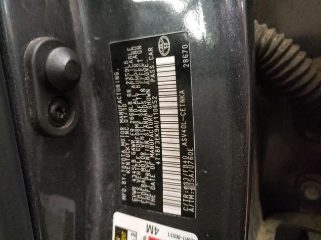 Photo 10 from auction – 2010 TOYOTA CAMRY BASE with VIN 4T1BF3EK9AU110652