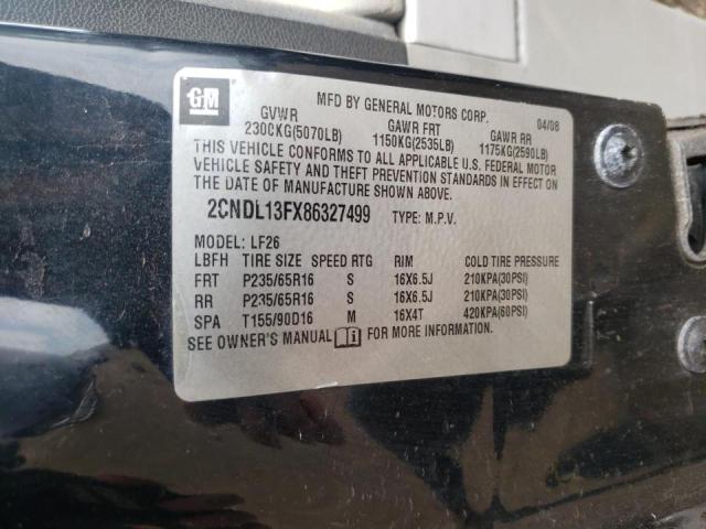 Photo 10 from auction – 2008 CHEVROLET EQUINOX LS with VIN 2CNDL13FX86327499