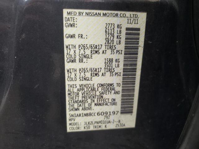 Photo 10 from auction – 2012 NISSAN PATHFINDER with VIN 5N1AR1NB8CC609197