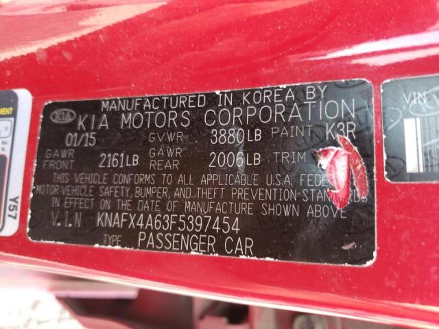 Photo 10 from auction – 2015 KIA FORTE LX with VIN KNAFX4A63F5397454
