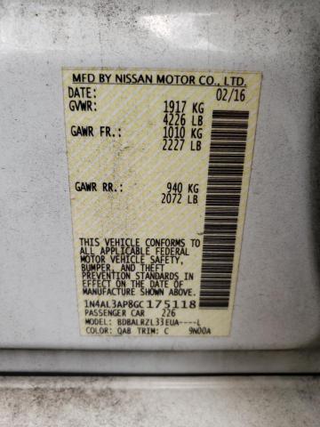 Photo 10 from auction – 2016 NISSAN ALTIMA 2.5 with VIN 1N4AL3AP8GC175118