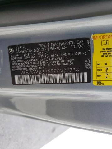 Photo 10 from auction – 2007 BMW 328 I with VIN WBAWB33557PV72788