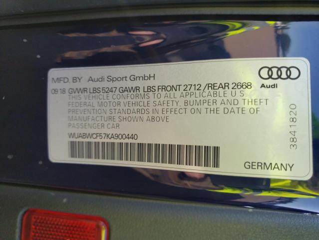 Photo 10 from auction – 2019 AUDI RS5 with VIN WUABWCF57KA900440