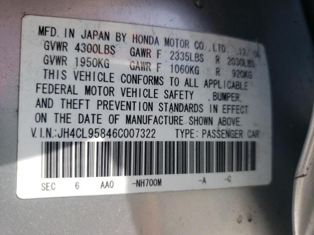 Photo 10 from auction – 2006 ACURA TSX with VIN JH4CL95846C007322
