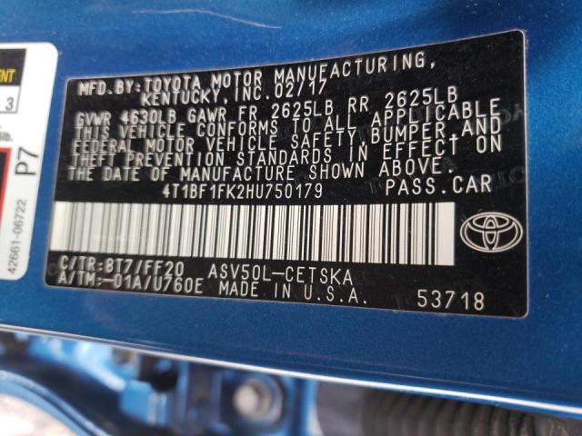 Photo 10 from auction – 2017 TOYOTA CAMRY LE with VIN 4T1BF1FK2HU750179