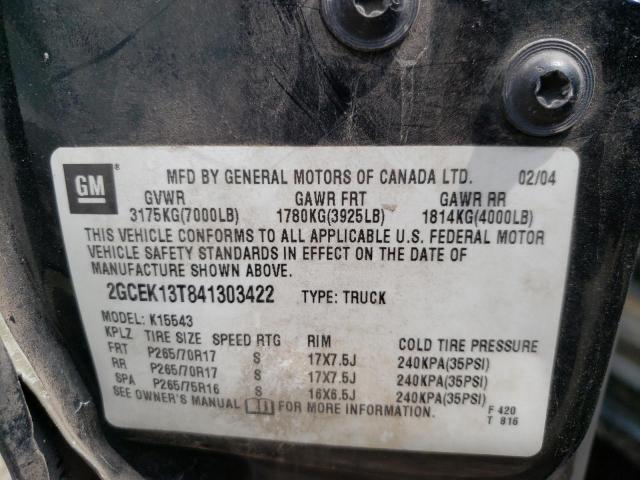 Foto 1 de la subasta – 2004 CHEVROLET SILVERADO con VIN 2GCEK13T841303422