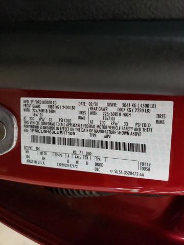 Photo 10 from auction – 2020 FORD ESCAPE SEL with VIN 1FMCU9H63LUB17109