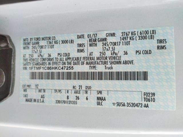 Photo 10 from auction – 2017 FORD F150 with VIN 1FTMF1C86HKC47255