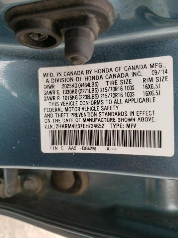 Photo 10 from auction – 2014 HONDA CR-V LX with VIN 2HKRM4H37EH724652