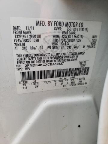 Photo 10 from auction – 2012 FORD EDGE LIMIT with VIN 2FMDK4KCXCBA57637