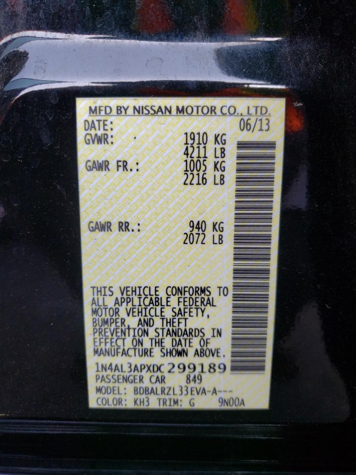 Photo 10 from auction – 2013 NISSAN ALTIMA 2.5 with VIN 1N4AL3APXDC299189