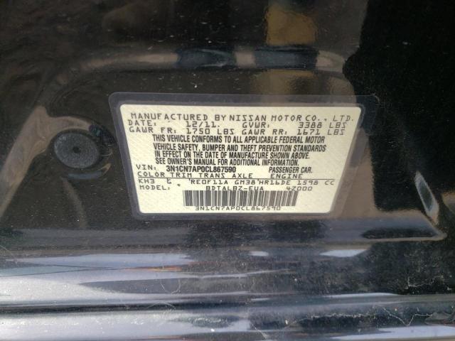 Photo 10 from auction – 2012 NISSAN VERSA with VIN 3N1CN7AP0CL867590