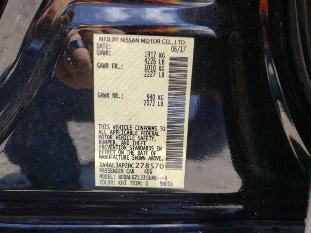 Photo 10 from auction – 2017 NISSAN ALTIMA with VIN 1N4AL3AP2HC278570