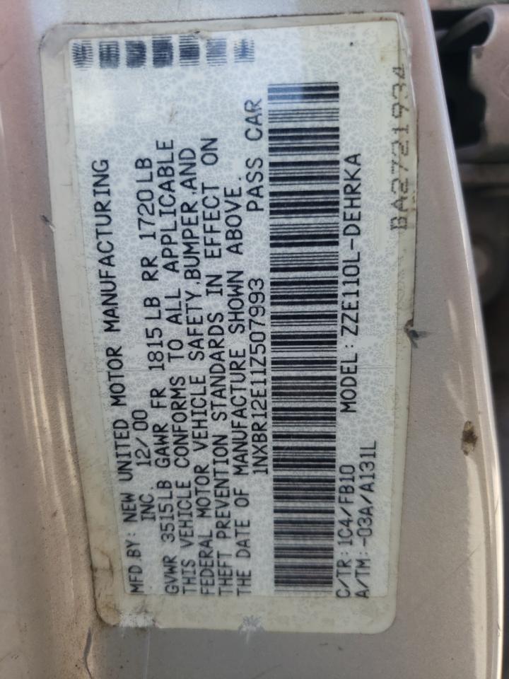 Photo 10 from auction – 2001 TOYOTA COROLLA CE with VIN 1NXBR12E11Z507993