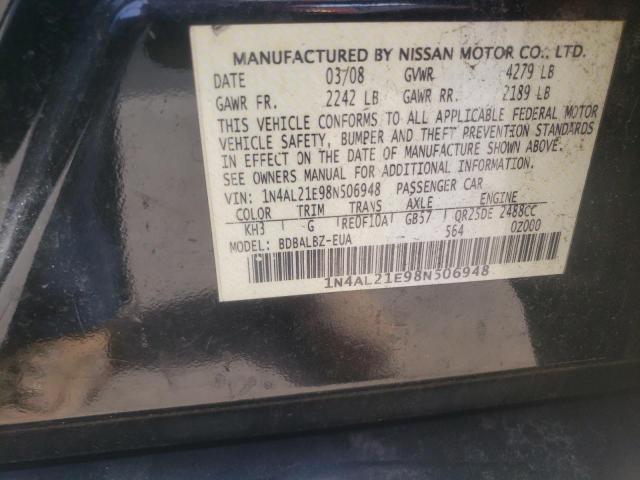 Photo 10 from auction – 2008 NISSAN ALTIMA 2.5 with VIN 1N4AL21E98N506948