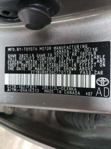 Photo 10 from auction – 2017 TOYOTA COROLLA L with VIN 2T1BURHE0HC770119