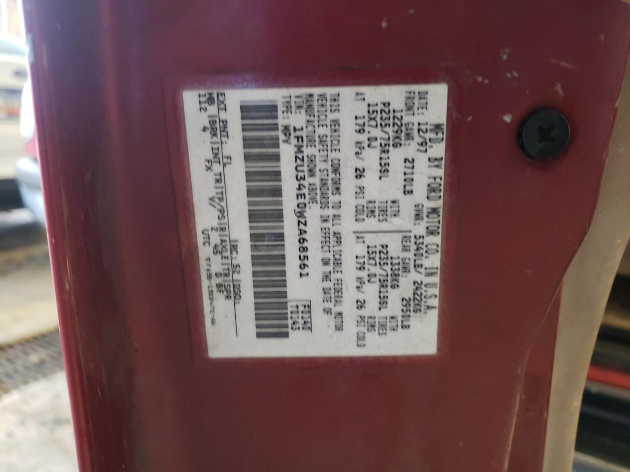 Photo 10 from auction – 1998 FORD EXPLORER with VIN 1FMZU34E0WZA68561