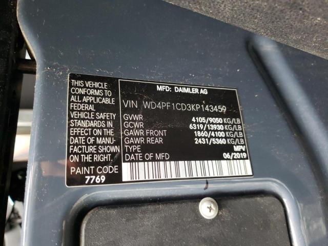 Photo 10 from auction – 2019 MERCEDES-BENZ SPRINTER 2 with VIN WD4PF1CD3KP143459