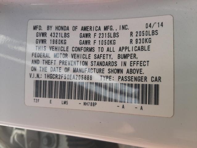 Photo 10 from auction – 2014 HONDA ACCORD SPO with VIN 1HGCR2F50EA205886