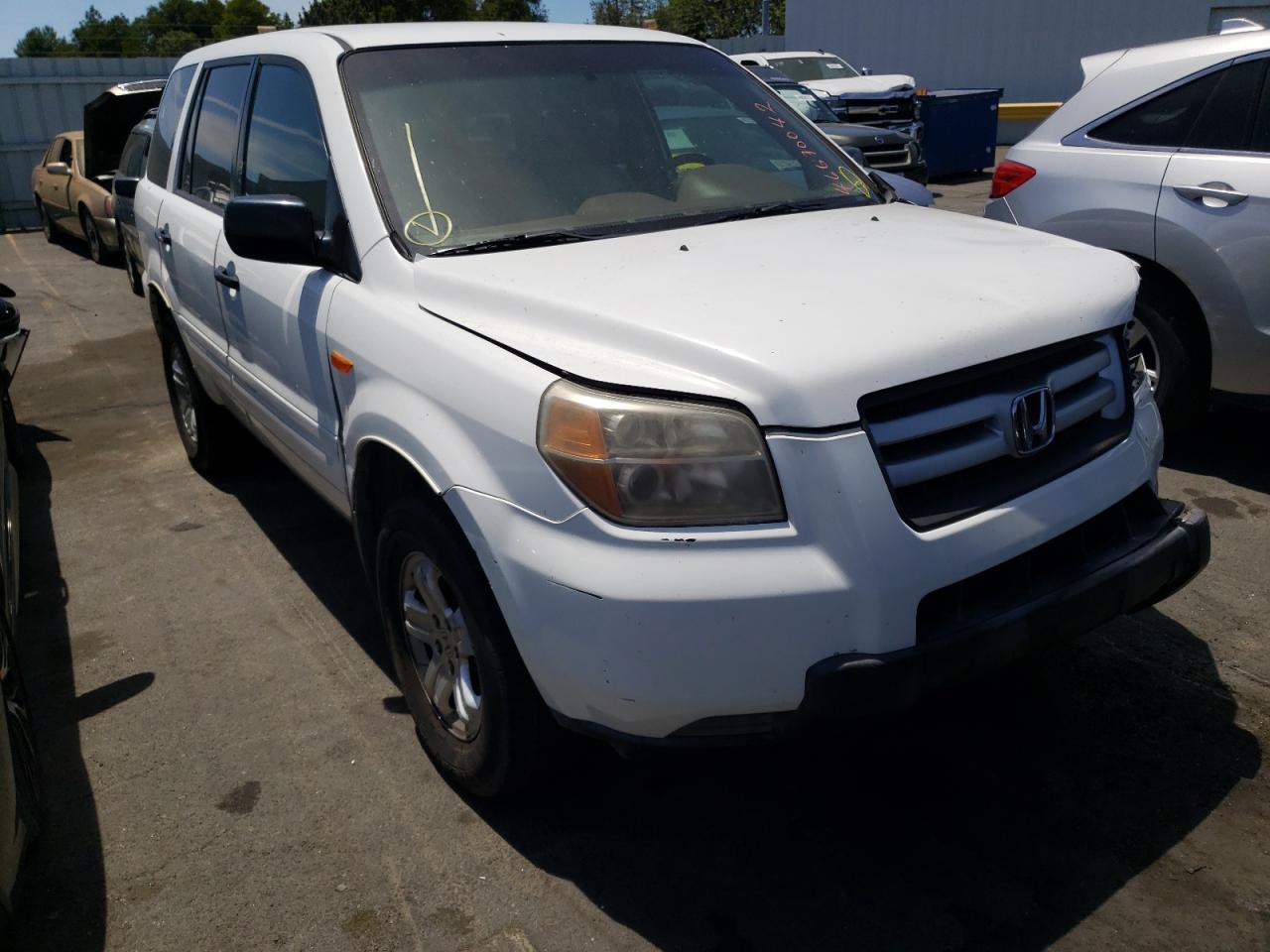 HONDA PILOT LX 2007 with VIN 5FNYF18107B021513 - Photo from auction