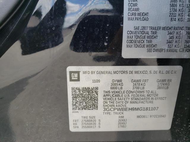Photo 10 from auction – 2021 CHEVROLET SILVERADO with VIN 3GCPWBEH9MG181107