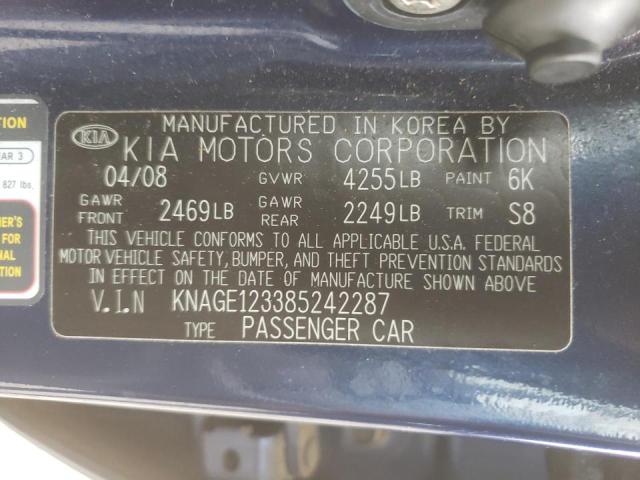 Photo 10 from auction – 2008 KIA OPTIMA with VIN KNAGE123385242287