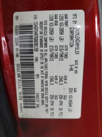 Photo 10 from auction – 2006 DODGE GRAND CARA with VIN 1D4GP24R76B696158