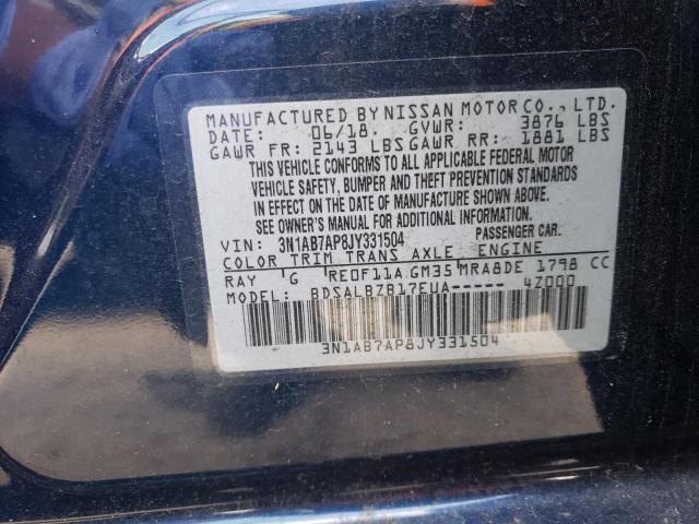 Photo 10 from auction – 2018 NISSAN SENTRA S with VIN 3N1AB7AP8JY331504