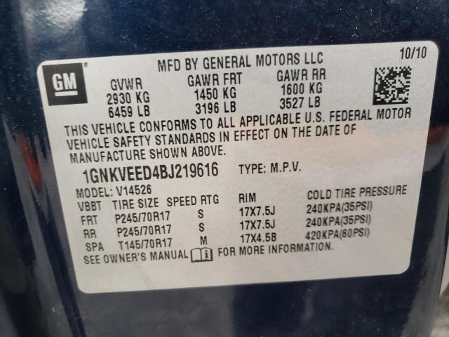 Photo 10 from auction – 2011 CHEVROLET TRAVERSE L with VIN 1GNKVEED4BJ219616