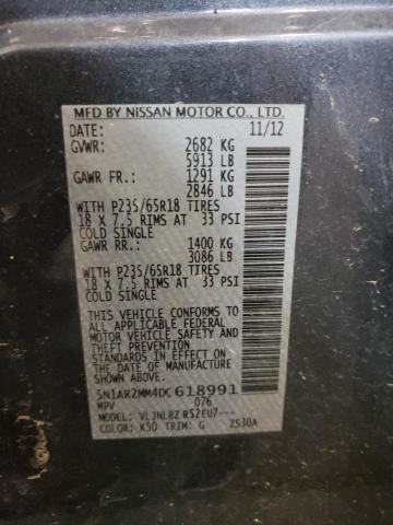 Photo 10 from auction – 2013 NISSAN PATHFINDER with VIN 5N1AR2MM4DC618991