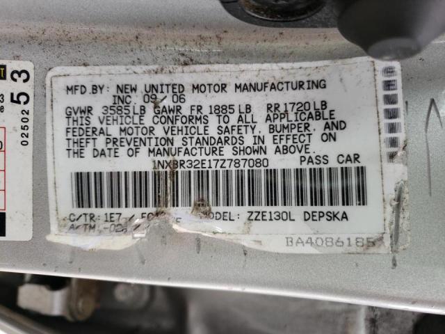 Photo 10 from auction – 2007 TOYOTA COROLLA CE with VIN 1NXBR32E17Z787080