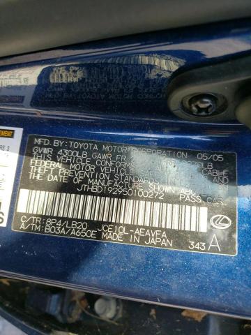 LEXUS IS 300 2005 with VIN JTHBD192950100272 - Photo from auction