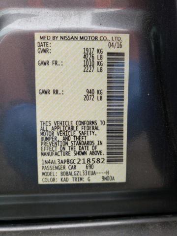 Photo 10 from auction – 2016 NISSAN ALTIMA 2.5 with VIN 1N4AL3AP8GC218582